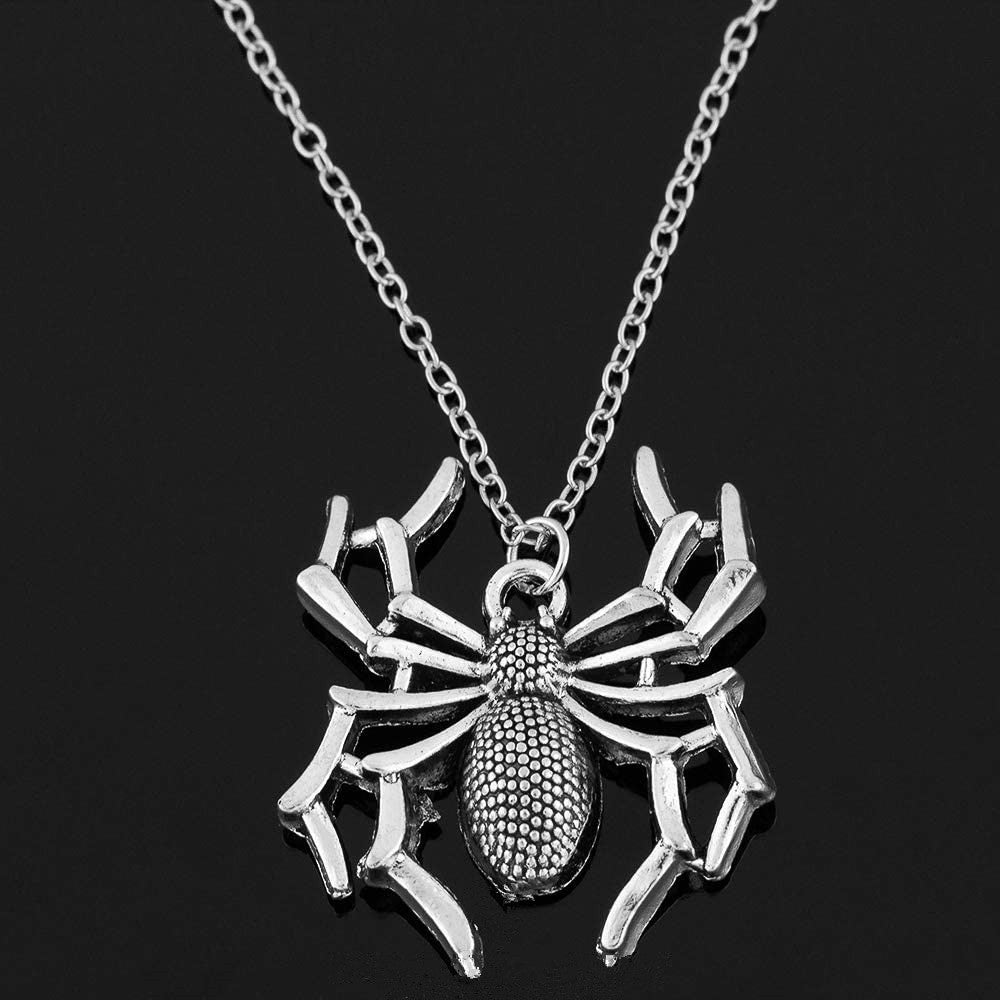 Necklace Jewelry Pendants Cross-Chain Spider Silver-Color Halloween Gift Womens Short - HieuLuxe