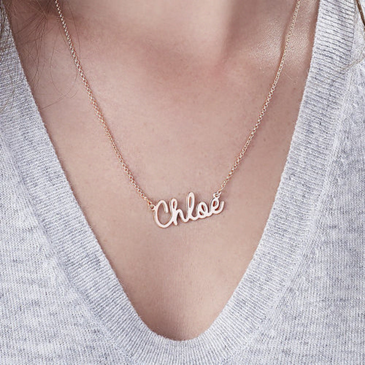 925 Sterling Silver Private Custom Necklace Letter Name Girl Customized Lettering Valentine'S Day Birthday Gift - HieuLuxe