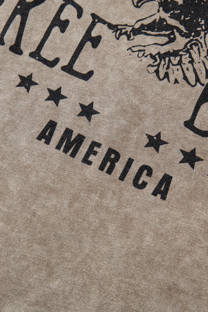 Parchment Mineral Washed Letter Graphic Top - HieuLuxe