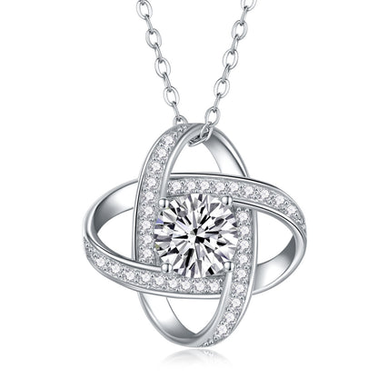 Full Diamond Silver Pendant Necklace Eternal Star Gift For Wife Holiday Gift - HieuLuxe