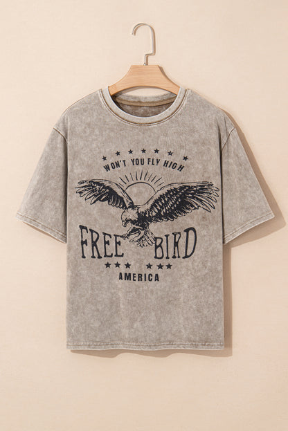 Parchment Mineral Washed Letter Graphic Top - HieuLuxe