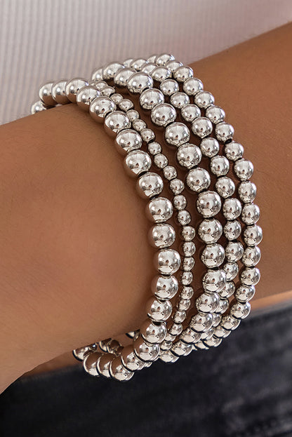White Multi Layered Beaded Bracelet - HieuLuxe