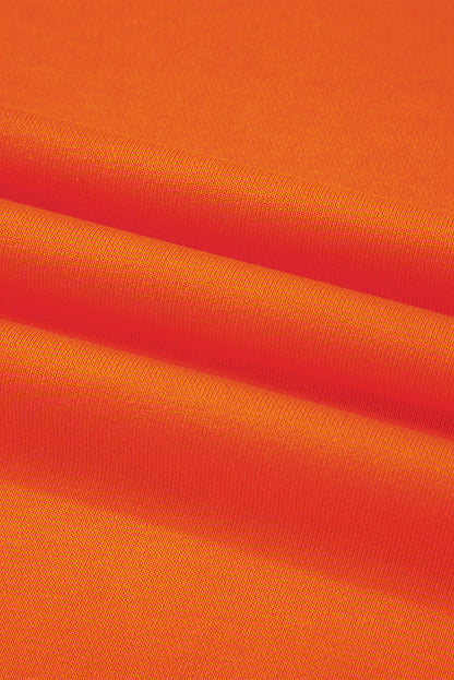 Orange Preppy Striped Sleeve Loose Sweatshirt - HieuLuxe