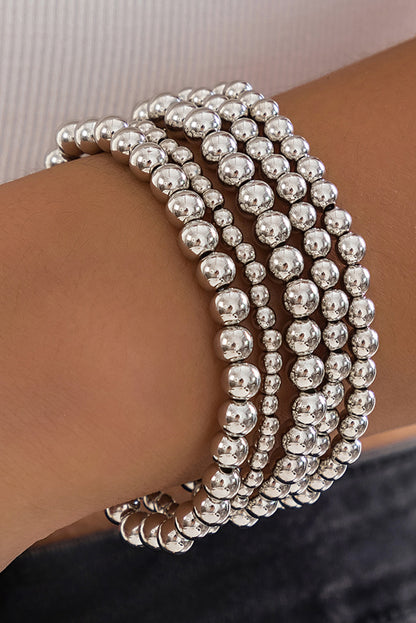 White Multi Layered Beaded Bracelet - HieuLuxe