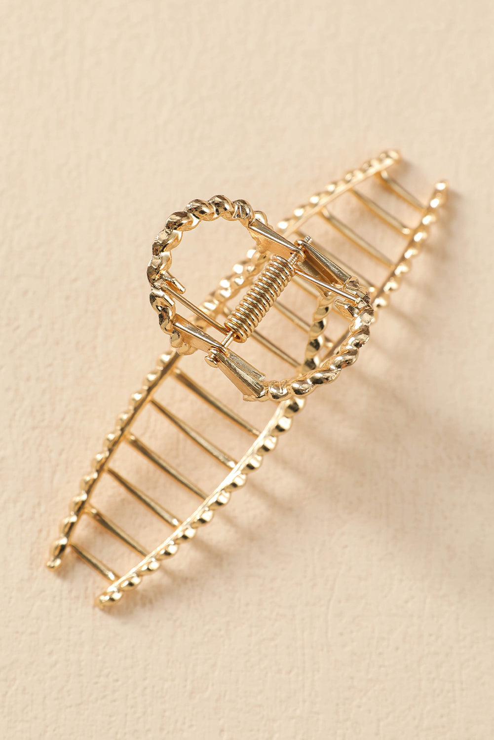 Gold Twist Loop Large Hair Claw Clip - HieuLuxe