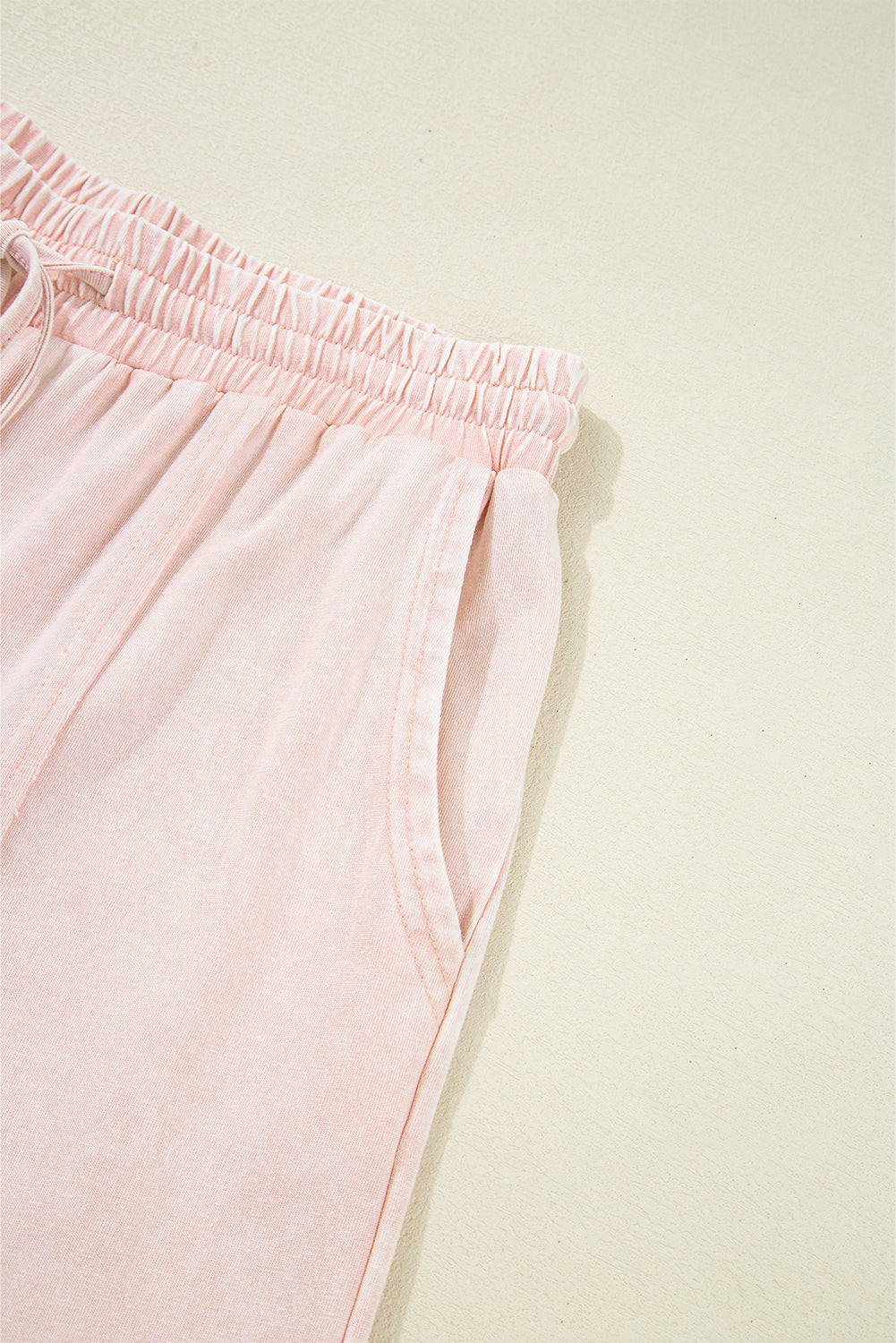 Pink Flower Patch Mineral Washed Cropped Wide Leg Pants - HieuLuxe