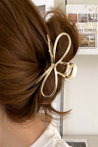 Gold Casual Bowknot Shape Metal Claw Clip - HieuLuxe
