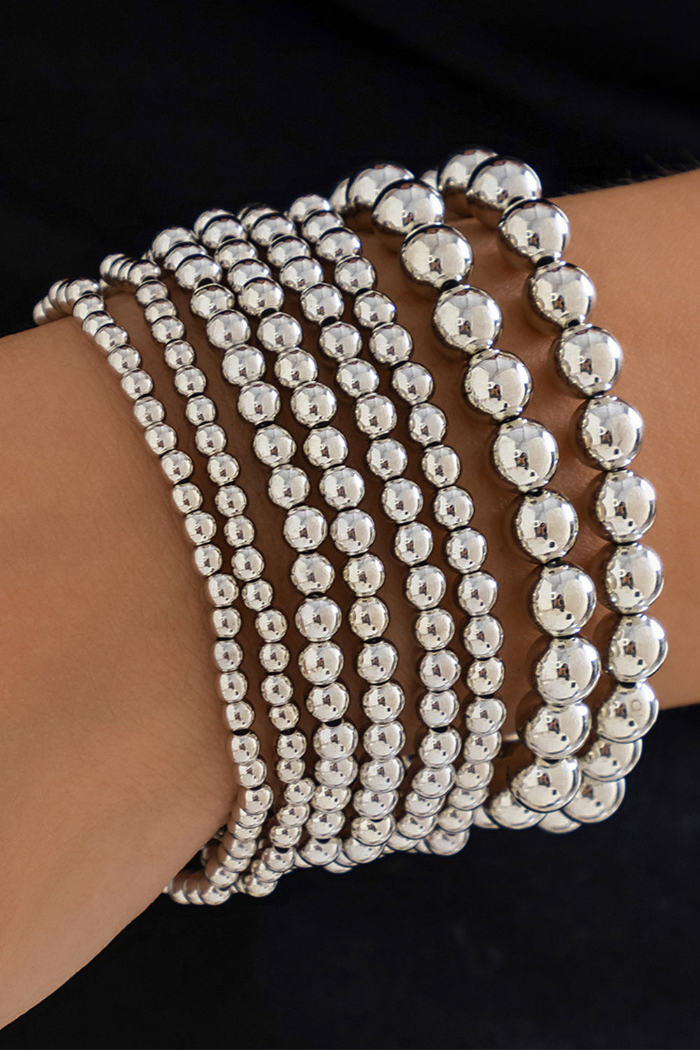 White Multi Layered Beaded Bracelet - HieuLuxe