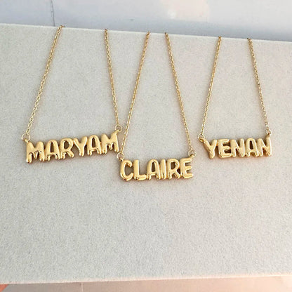 Customized Bubble Name Necklace, Fashionable Mini 3D Letter Necklace - HieuLuxe