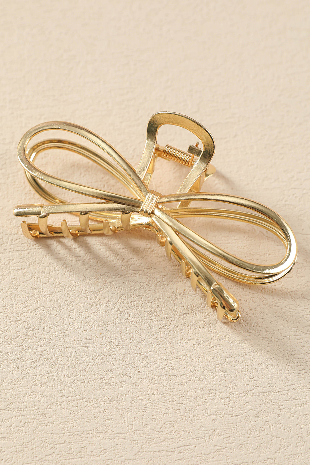 Gold Casual Bowknot Shape Metal Claw Clip - HieuLuxe