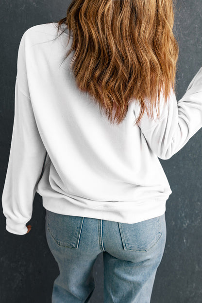 White Hello Pumpkin Thanksgiving Graphic Sweatshirt - HieuLuxe
