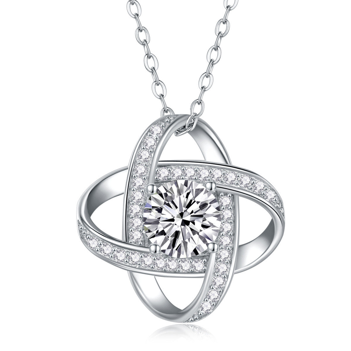 Full Diamond Silver Pendant Necklace Eternal Star Gift For Wife Holiday Gift - HieuLuxe