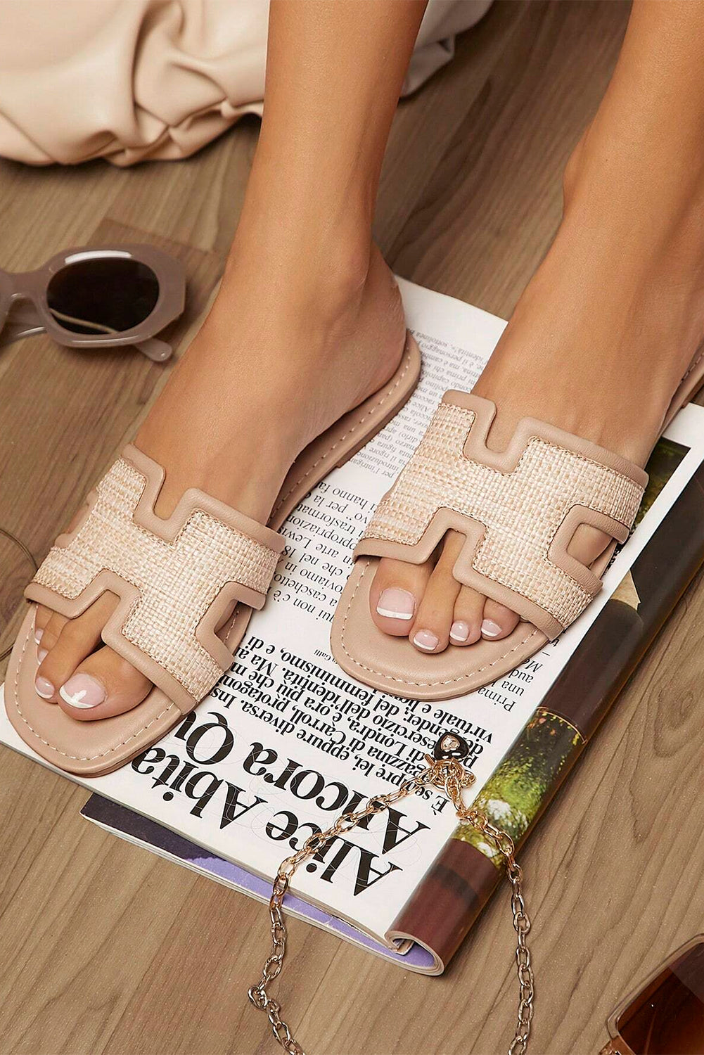 White Hollow Out Open Toe Slippers - HieuLuxe