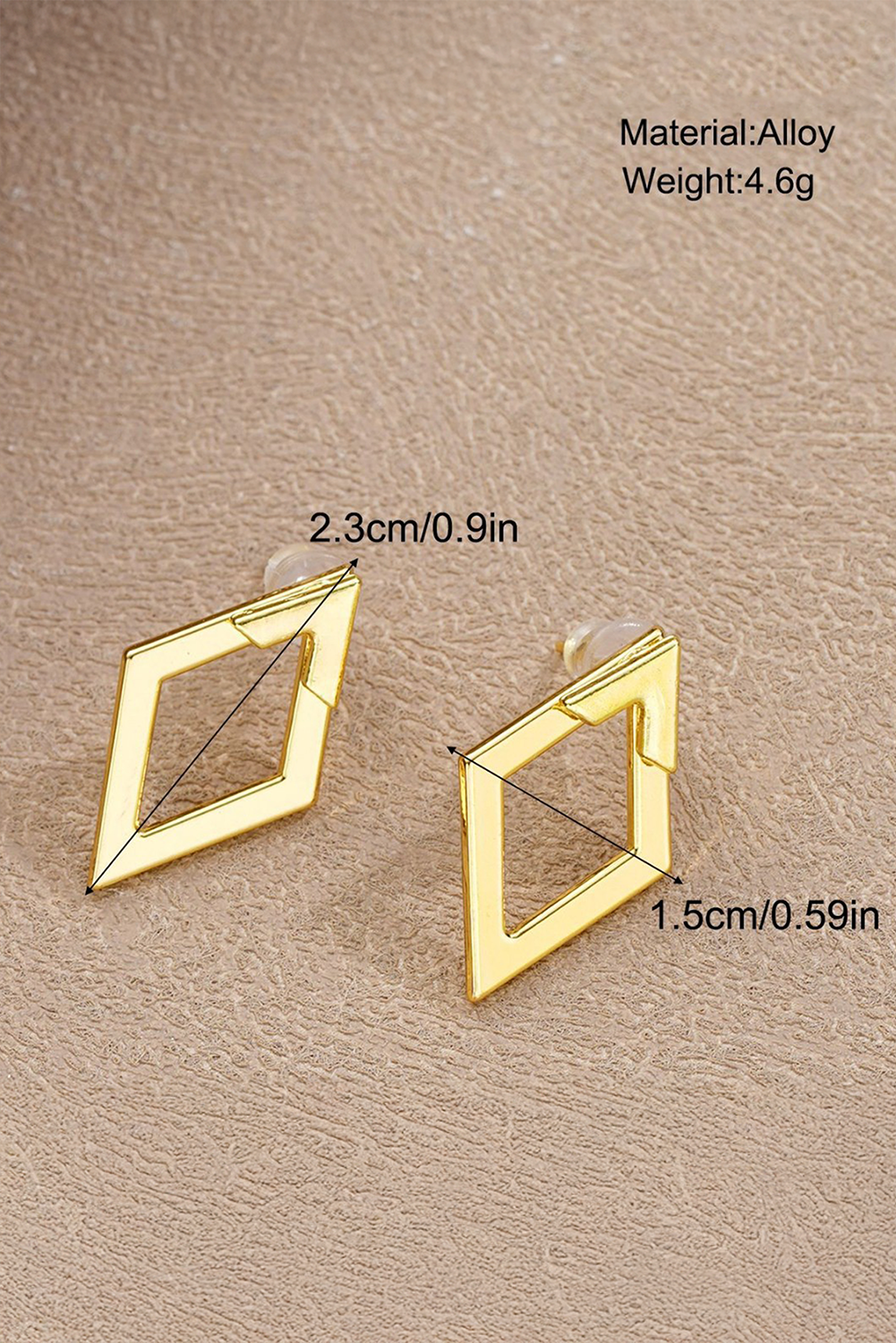 Gold Geometric Shape Stud Earrings - HieuLuxe