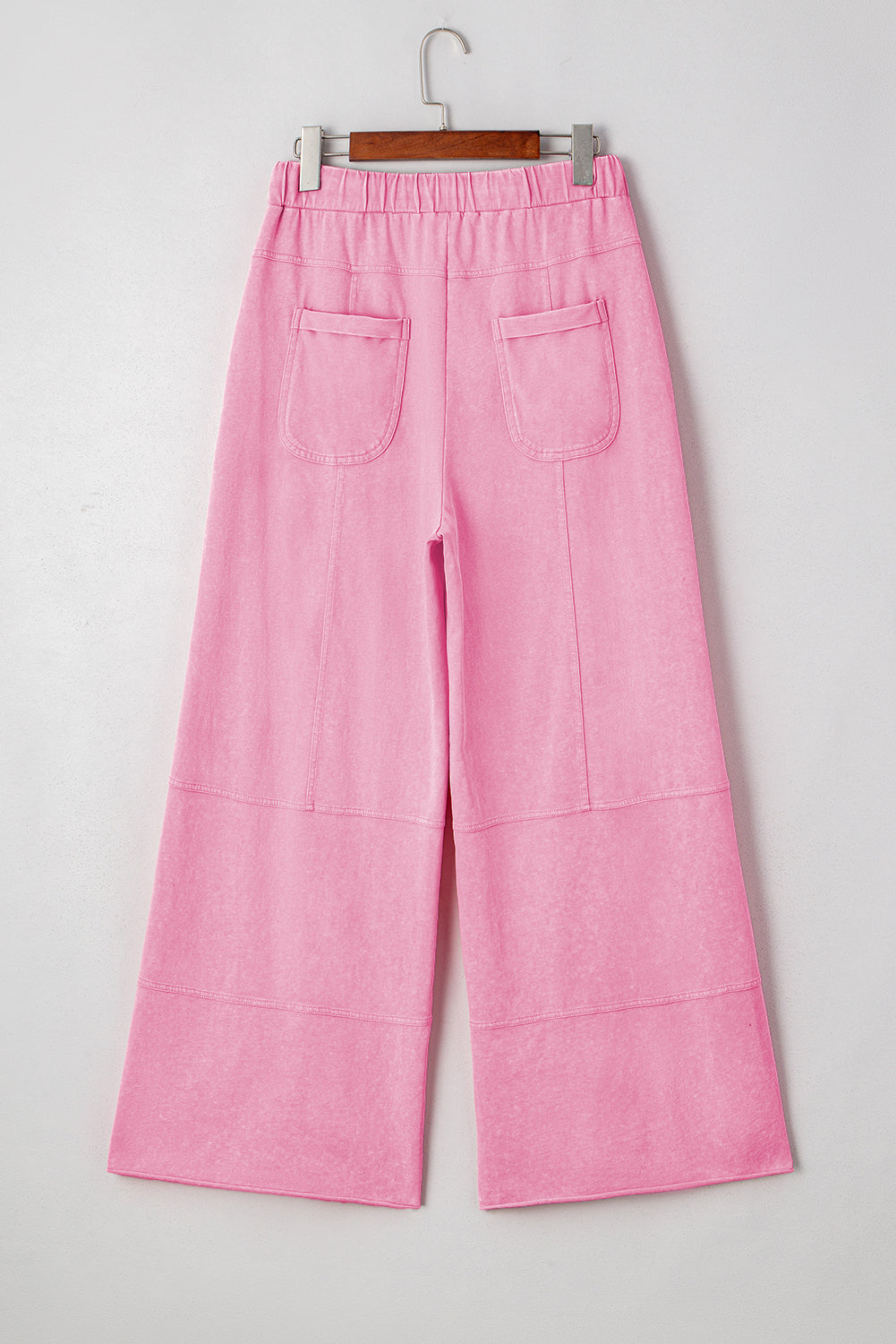 Bonbon Mineral Wash Exposed Seam Wide Leg Cargo Pants - HieuLuxe