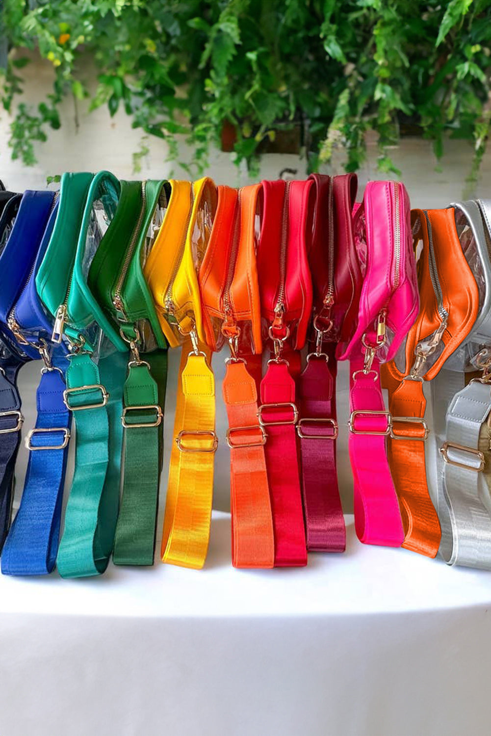 Orange Chenille GAME DAY Pattern Clear Bag - HieuLuxe