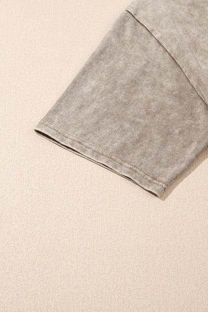 Parchment Mineral Washed Letter Graphic Top - HieuLuxe