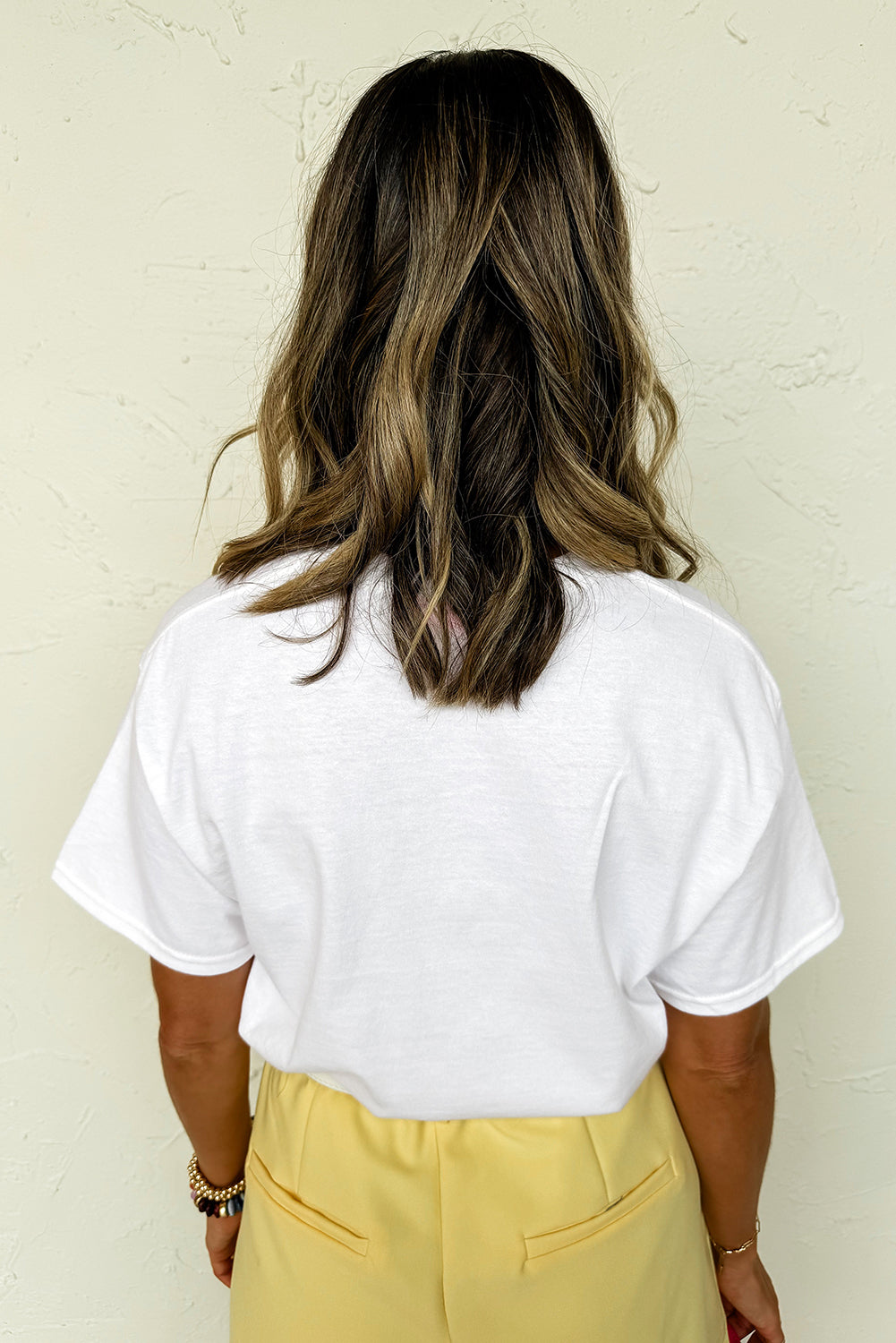 White FLOWER MARKET Letter Graphic T Shirt - HieuLuxe