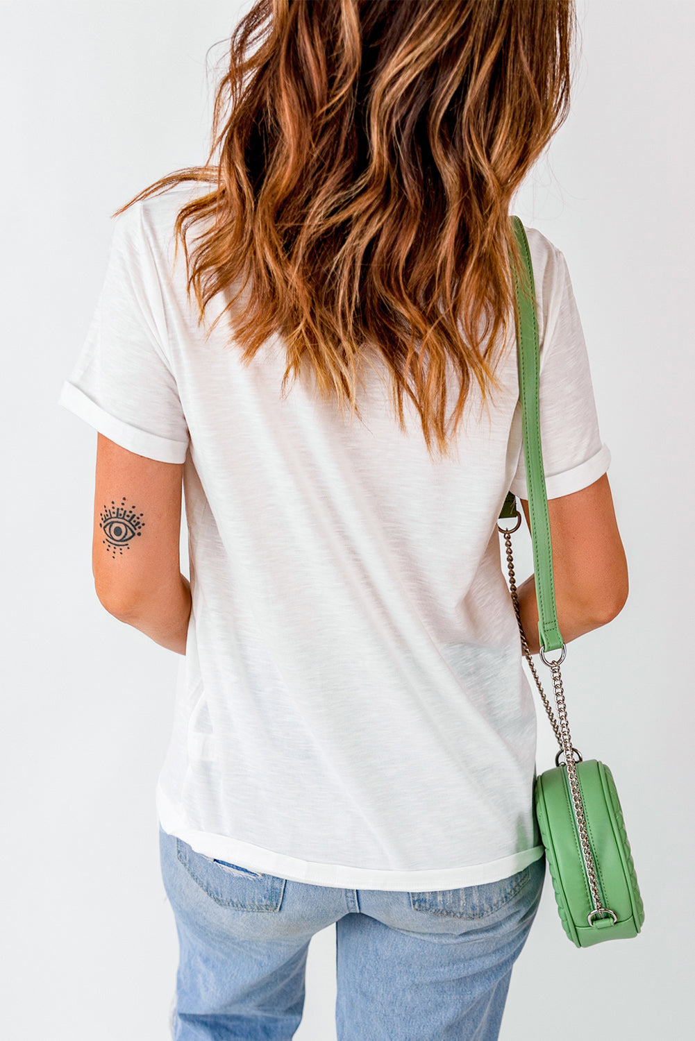 White Floral Western Boots Printed Cotton Blend T Shirt - HieuLuxe