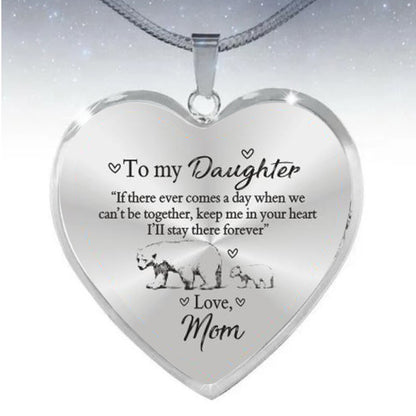 Cute To My Daughter Necklace Kawaii Bear Mom Dad and Baby Epoxy Necklace - HieuLuxe