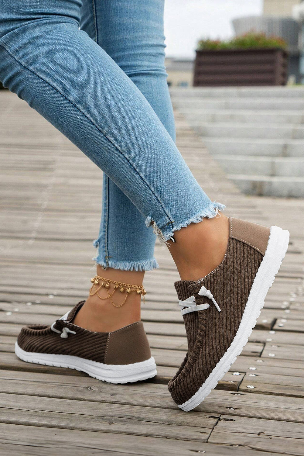 Coffee Lace Up Casual Shoes - HieuLuxe