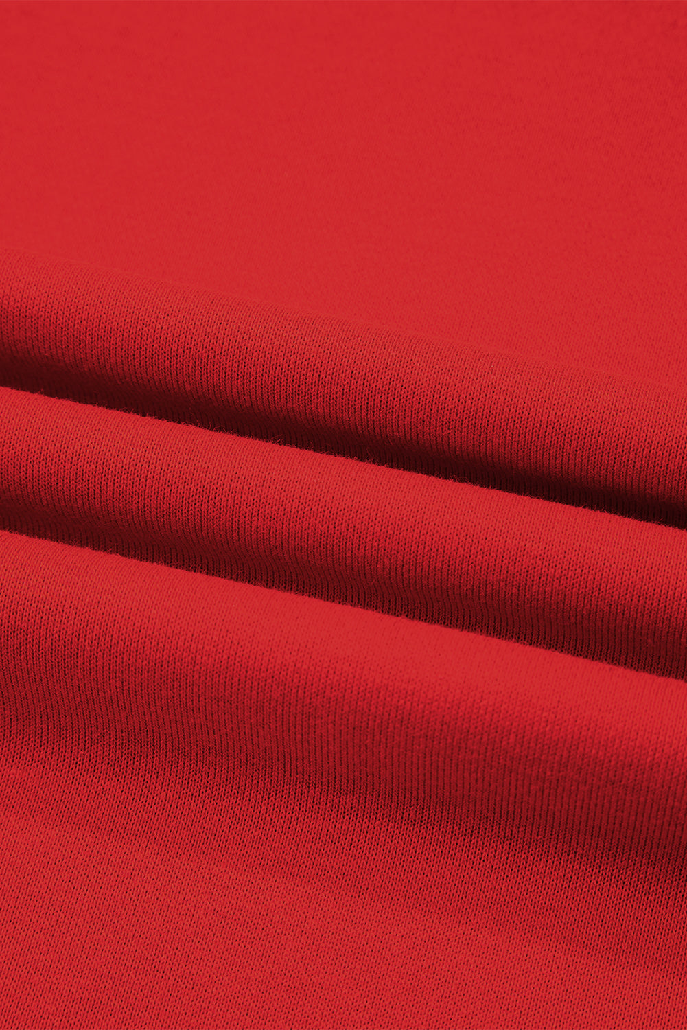 Fiery Red Preppy Striped Sleeve Loose Sweatshirt - HieuLuxe