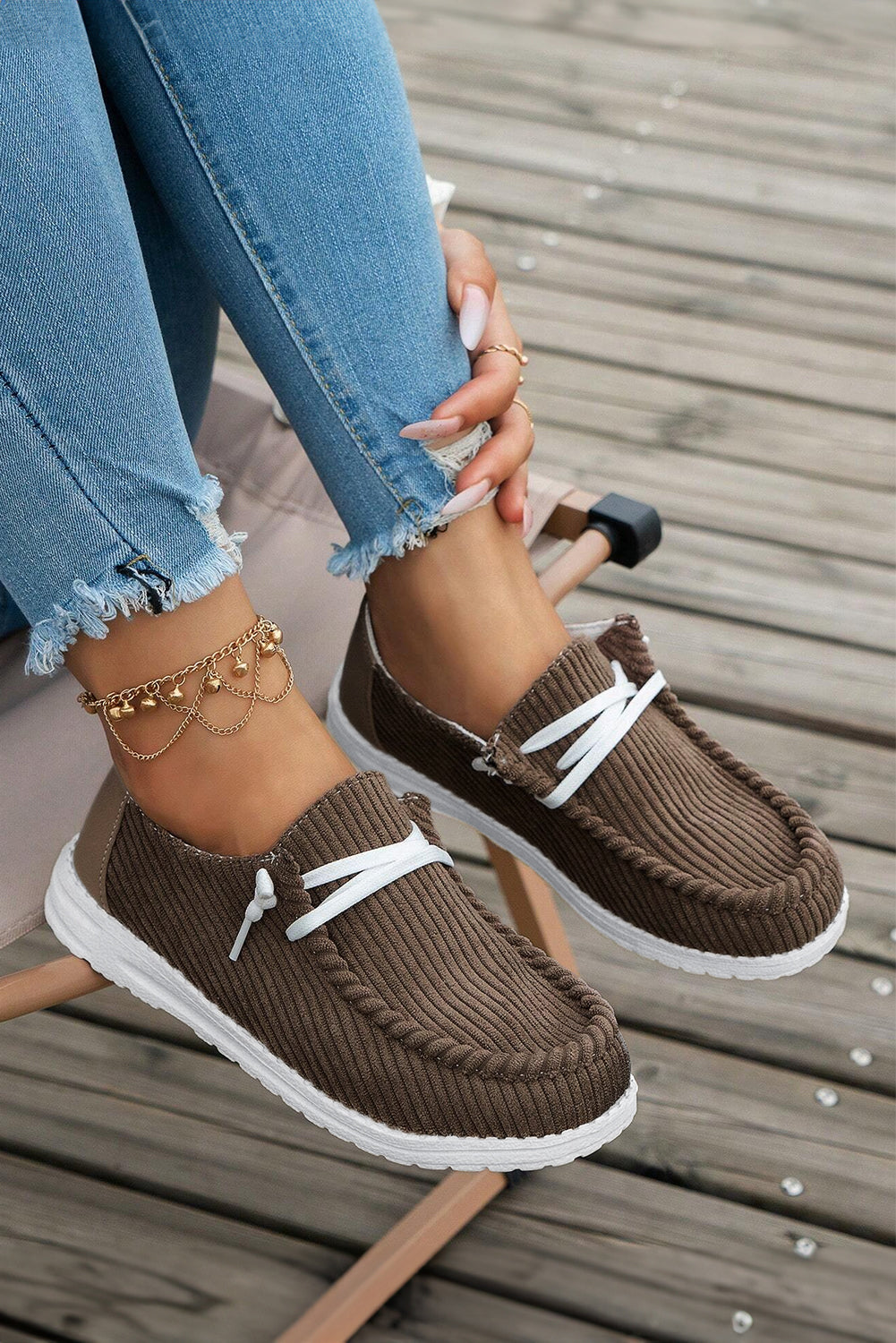 Coffee Lace Up Casual Shoes - HieuLuxe