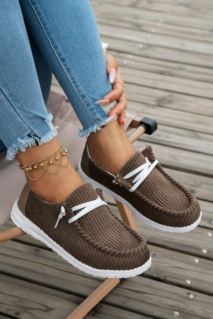 Coffee Lace Up Casual Shoes - HieuLuxe
