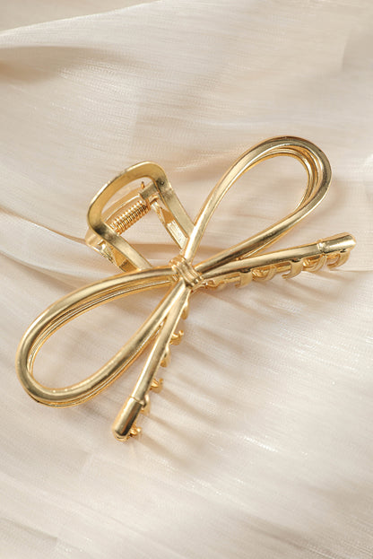 Gold Casual Bowknot Shape Metal Claw Clip - HieuLuxe