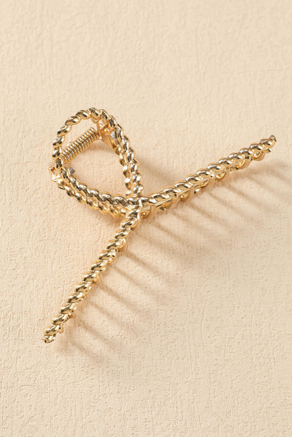 Gold Twist Loop Large Hair Claw Clip - HieuLuxe