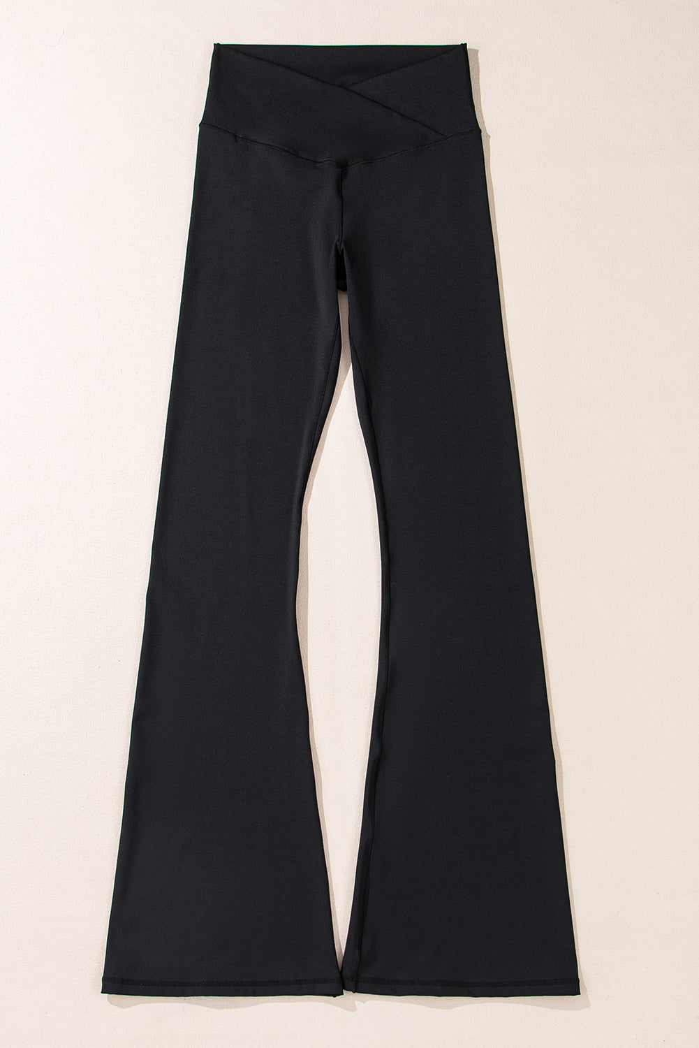 Black V Shape High Waist Flared Leggings - HieuLuxe