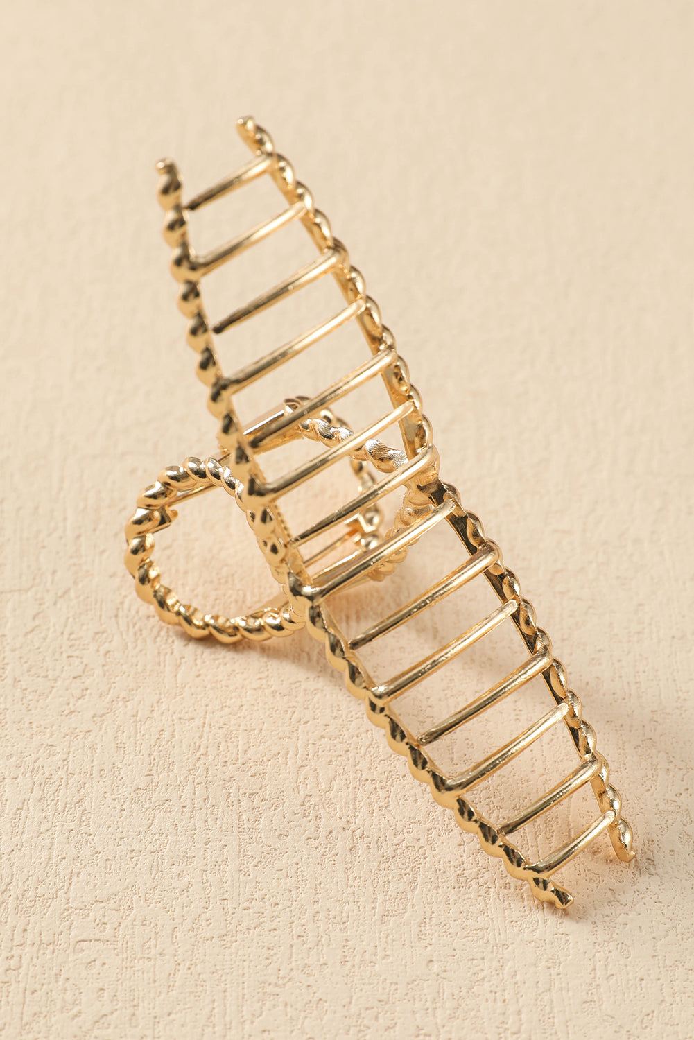 Gold Twist Loop Large Hair Claw Clip - HieuLuxe