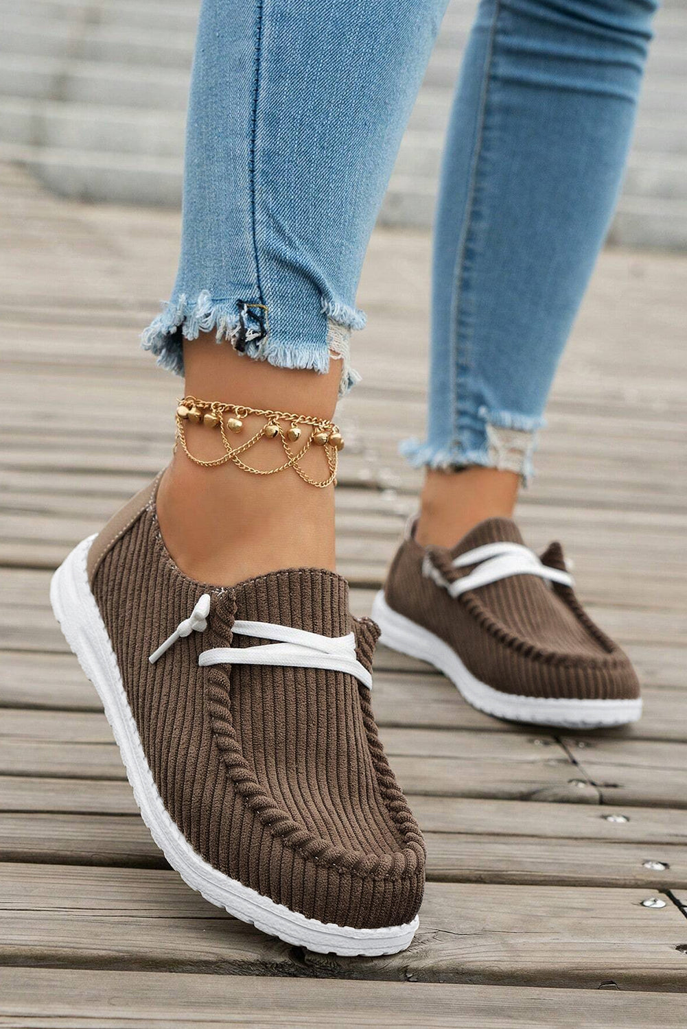 Coffee Lace Up Casual Shoes - HieuLuxe