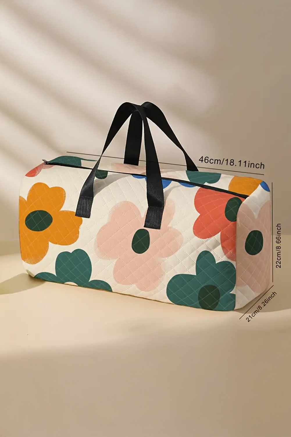 White Floral Quilted Tote Bag - HieuLuxe