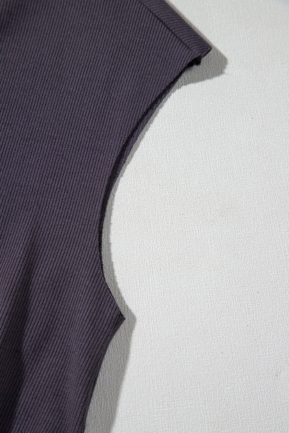 Bristol Black Backless Drawstring Waist Knit Romper - HieuLuxe