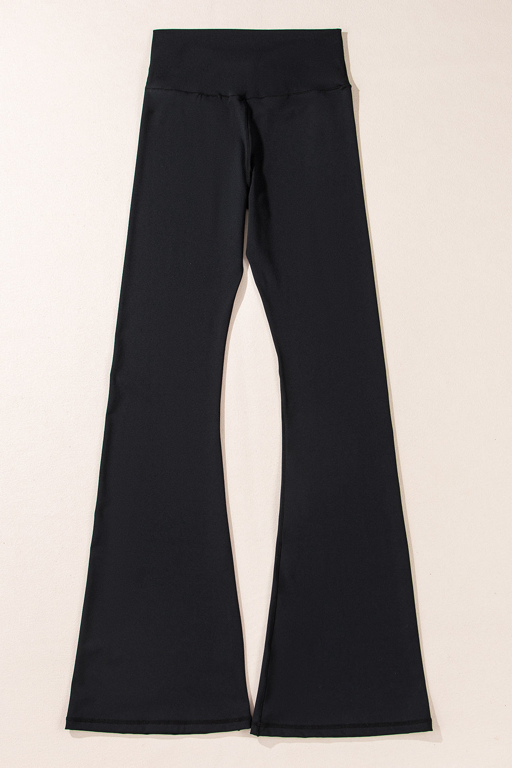 Black V Shape High Waist Flared Leggings - HieuLuxe