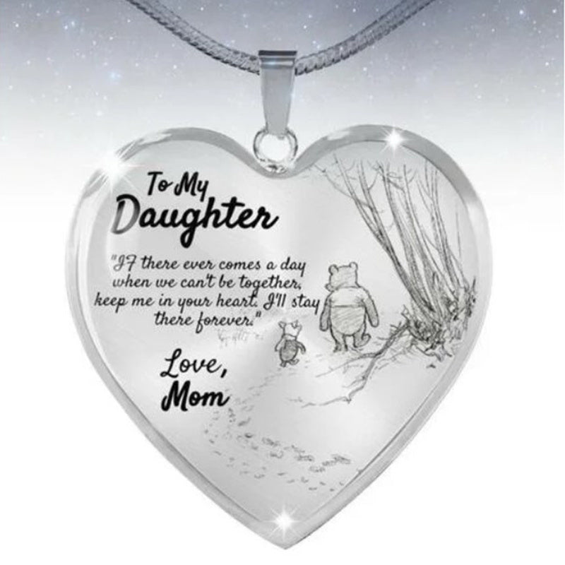 Cute To My Daughter Necklace Kawaii Bear Mom Dad and Baby Epoxy Necklace - HieuLuxe