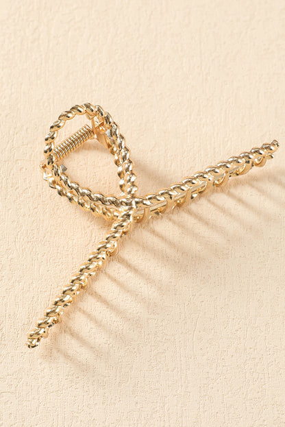 Gold Twist Loop Large Hair Claw Clip - HieuLuxe