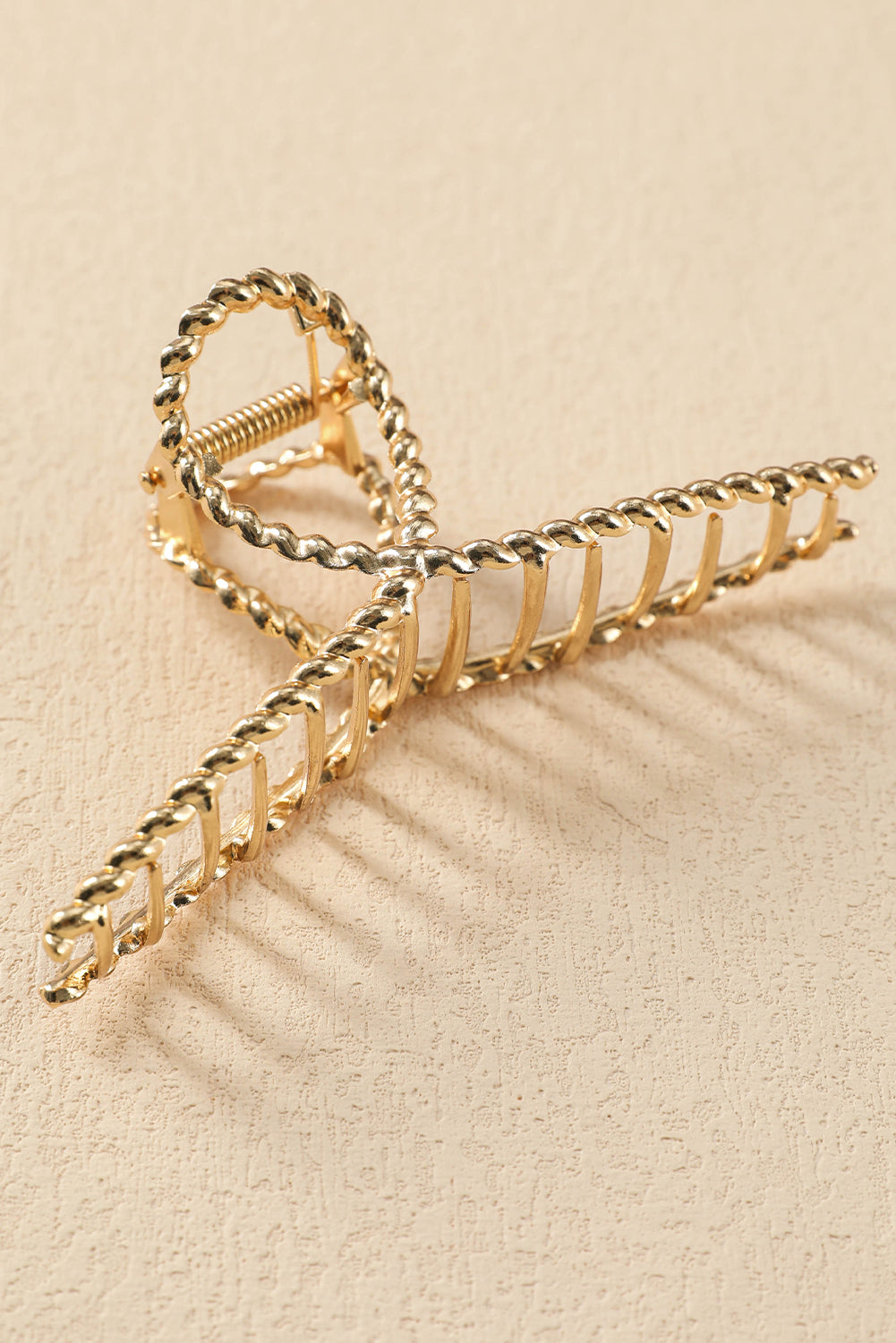 Gold Twist Loop Large Hair Claw Clip - HieuLuxe