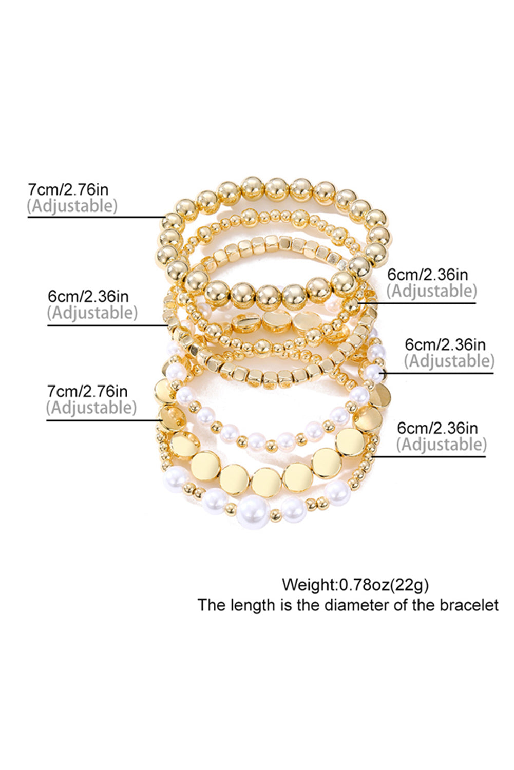 Gold Minimalist Pearl Beaded Bracelet Set - HieuLuxe