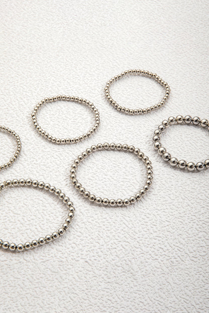 White Multi Layered Beaded Bracelet - HieuLuxe